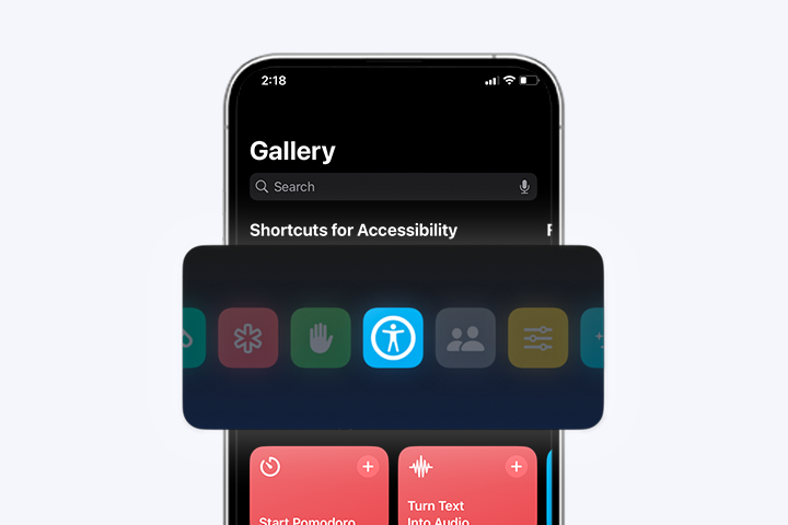 The image showcases shortcut for accessibility
