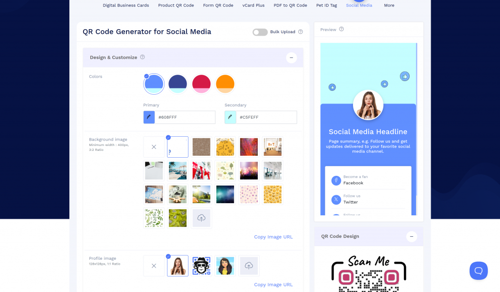 Step one to create a social media QR code is to Design a social media page.