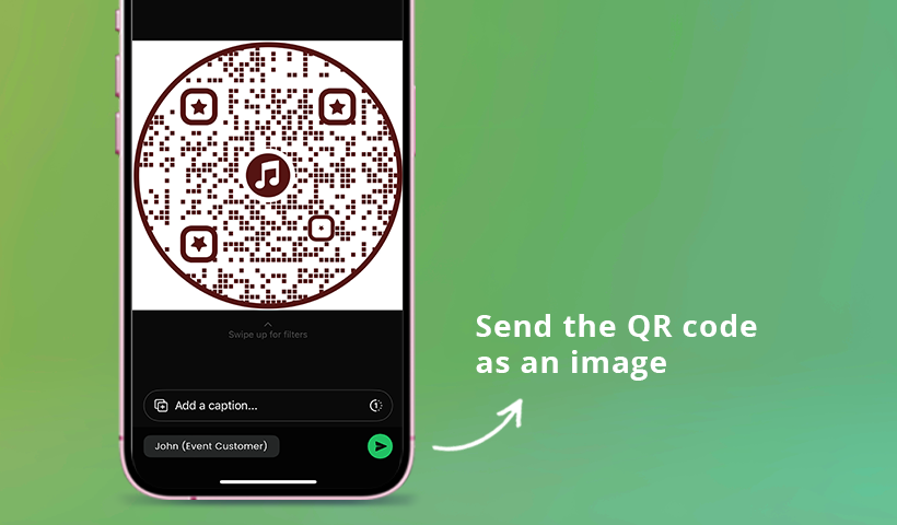 Send the QR code as an image or PDF directly to attendees.