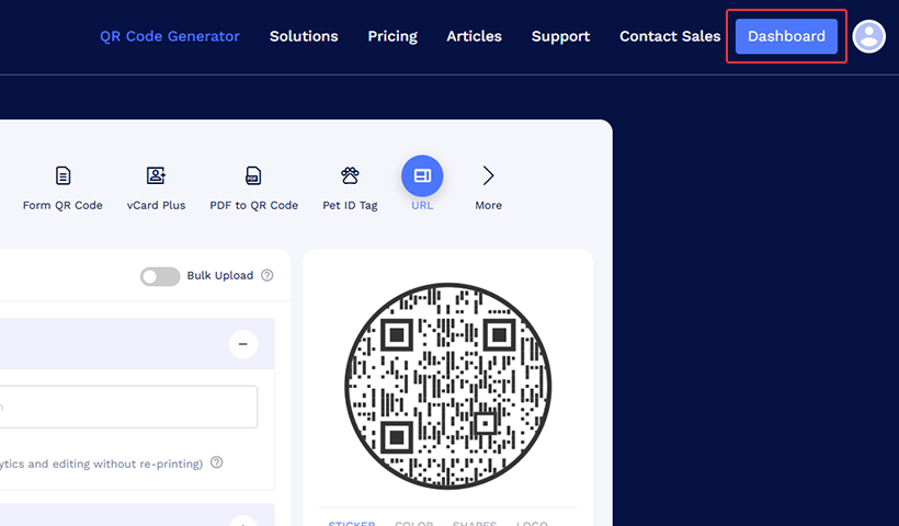 QRCC's dashboard