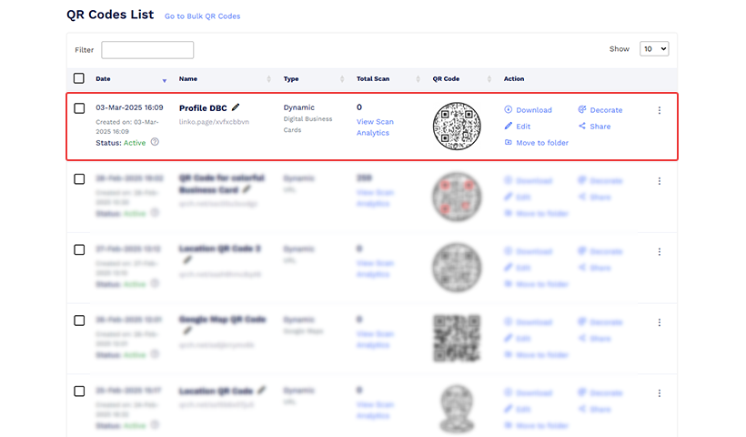 QR code file selection