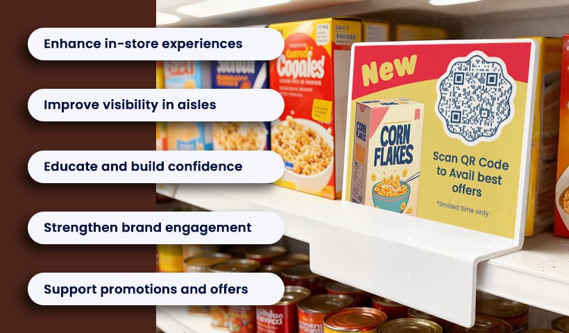 Why do shelf talkers with QR codes matter in retail?