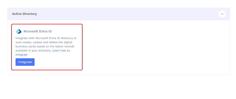 Adım 4: Microsoft Entra ID'yi bulun ve Entegre Et'e tıklayın.