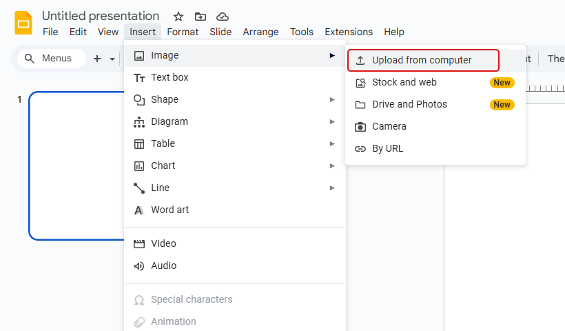 Open your presentation in Google Slides