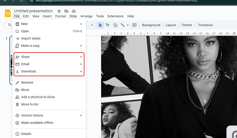 Download the QR code flyer using Google Slides
