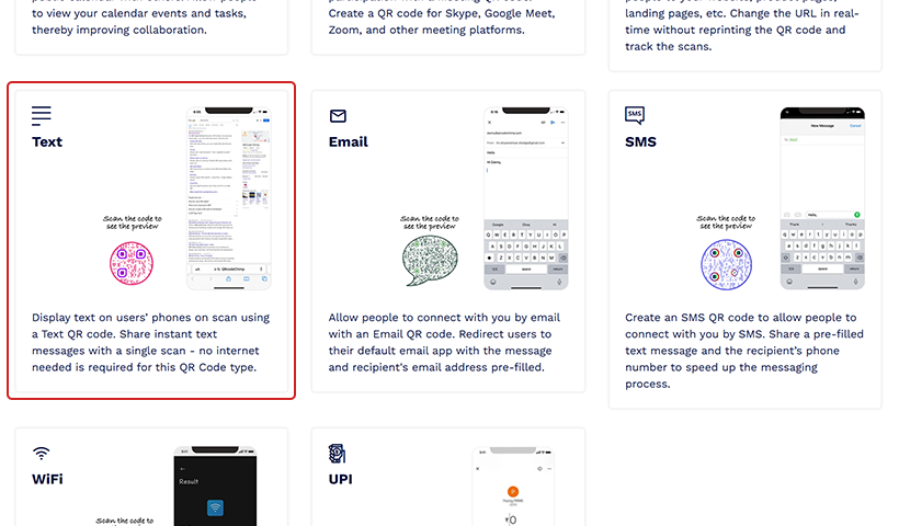 Step 2: Scroll down to the text QR code solution. 