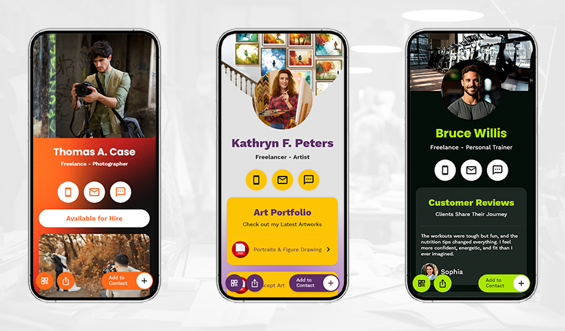 Here’s how digital business cards for freelancers look