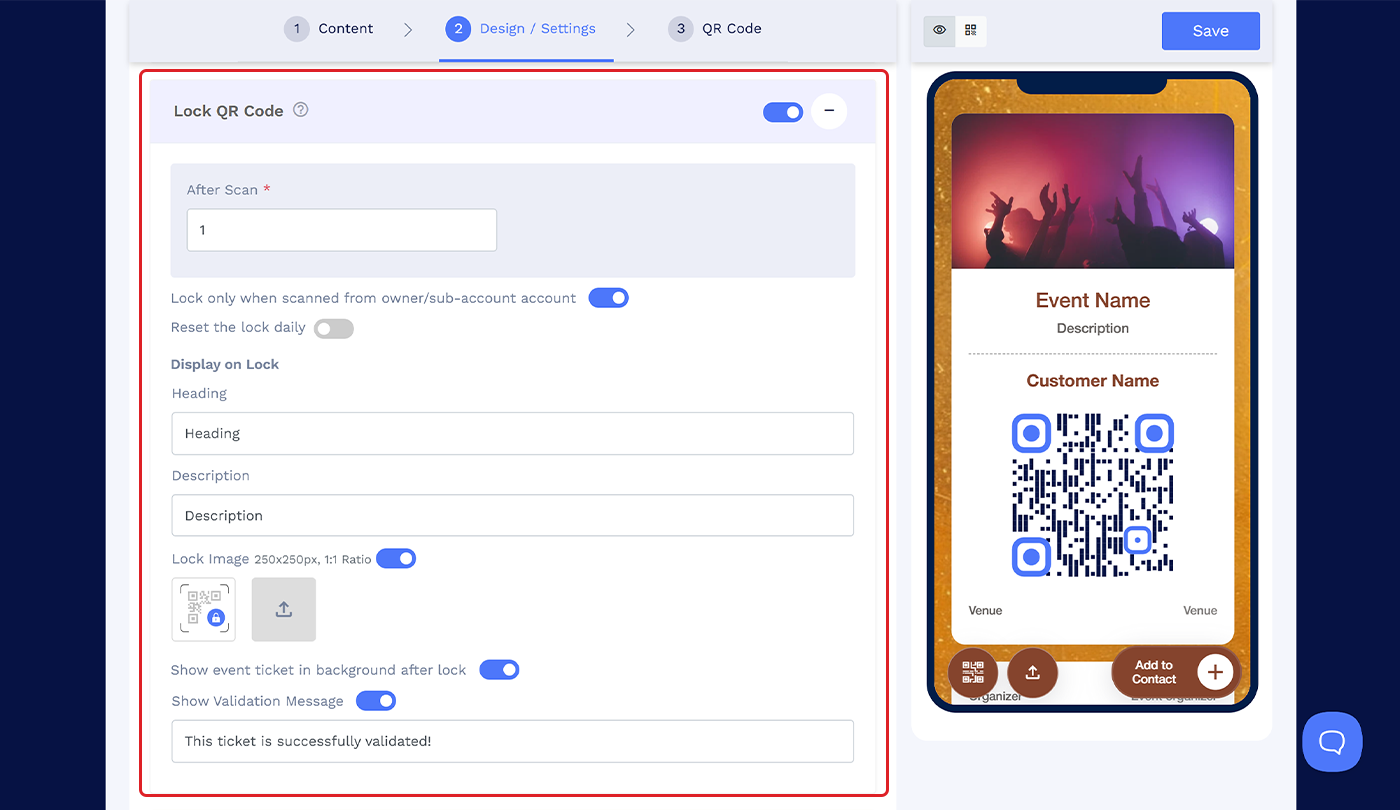 Event Ticket QR Code Generator