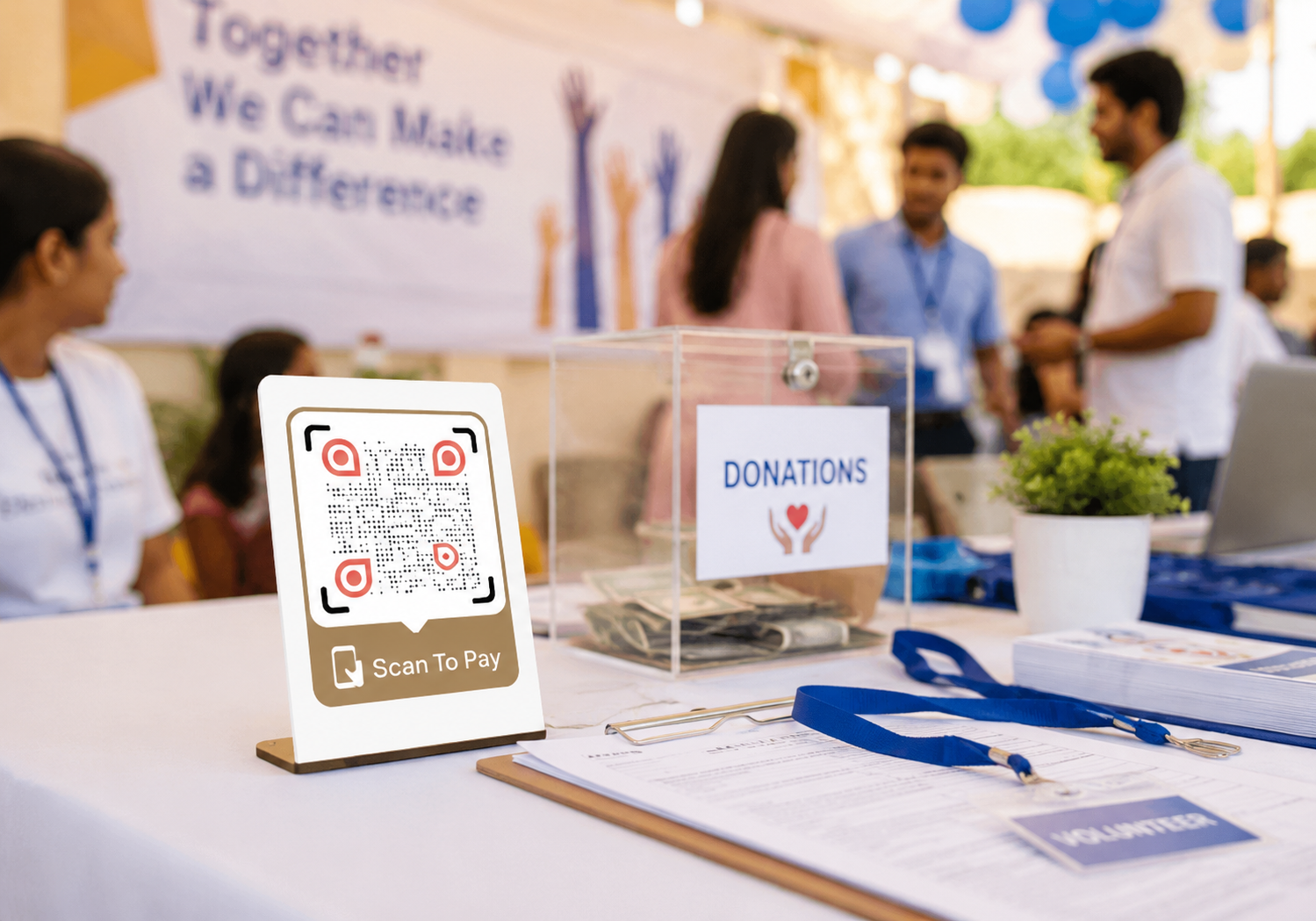 UPI QR code for event and donation payments