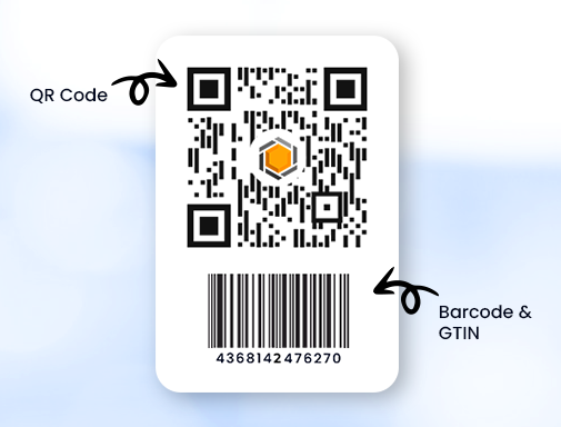 GS1 QR code displayed with a barcode, enabling both QR and barcode scanning
