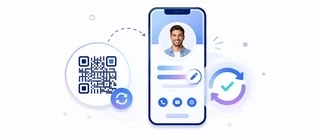 Updating a digital visiting card without changing the QR code
