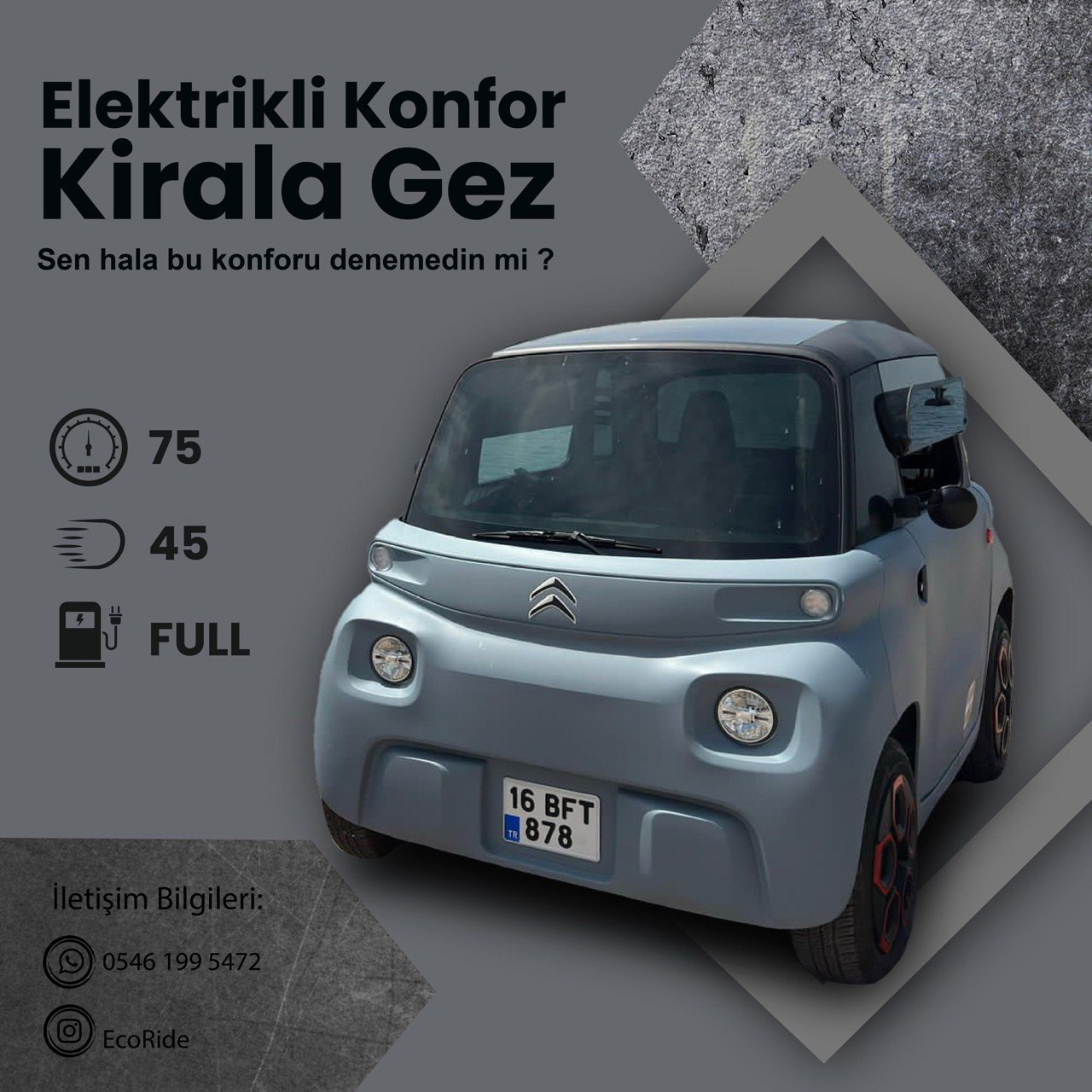 EcoRide Elektrikli Araç Kiralama