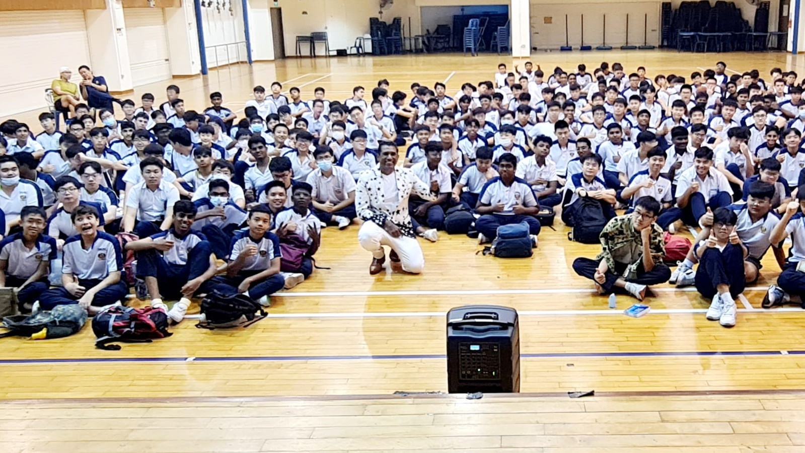 David King with an audience