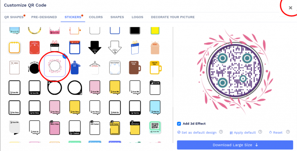 Customize dynamic QR code design