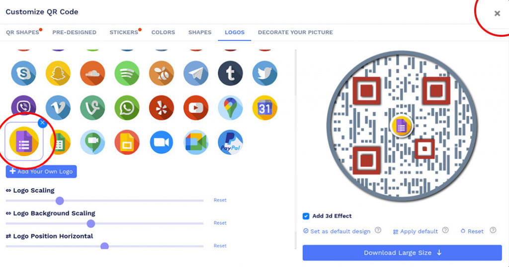Customize the Google Forms QR code design