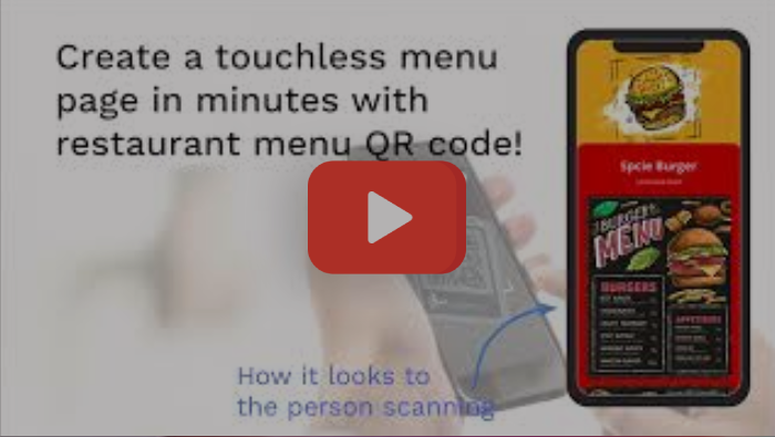 Video preview showing how a menu QR code works