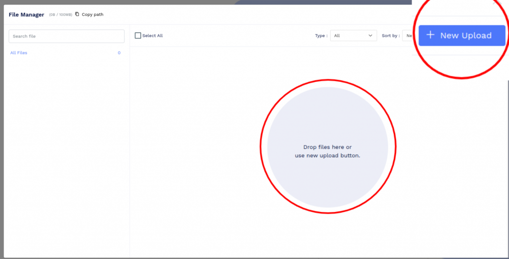 Uploading a PDF file using the QRCodeChimp file manager