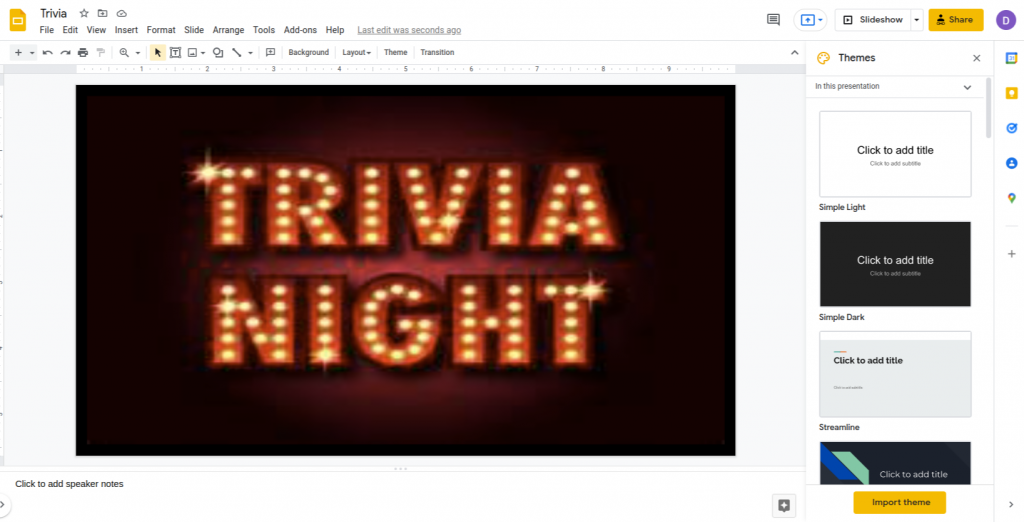 Create a presentation file