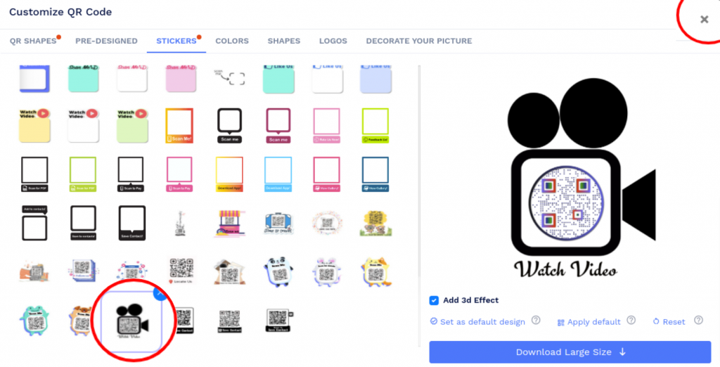 Customize Video Preview QR code design