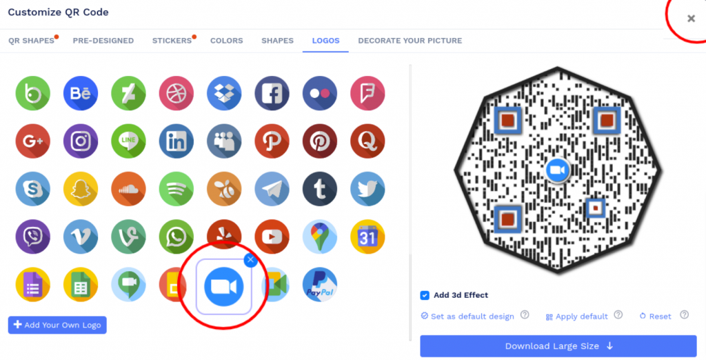 Customize Zoom QR code design